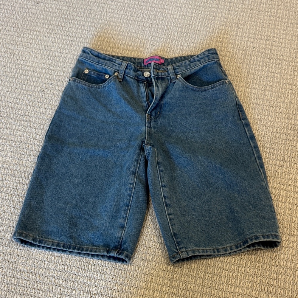 Edikted Light Blue Denim Jorts